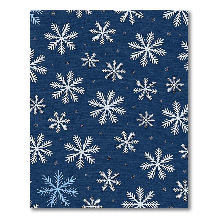 Deep Blue White Snowflake Scatter Rug