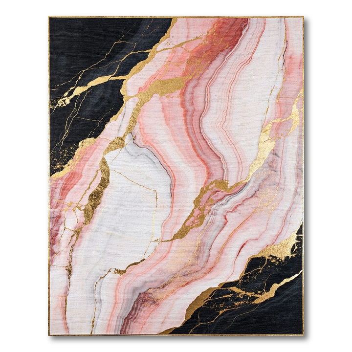 Marble Pink Marble Gold Abstract Area Rug