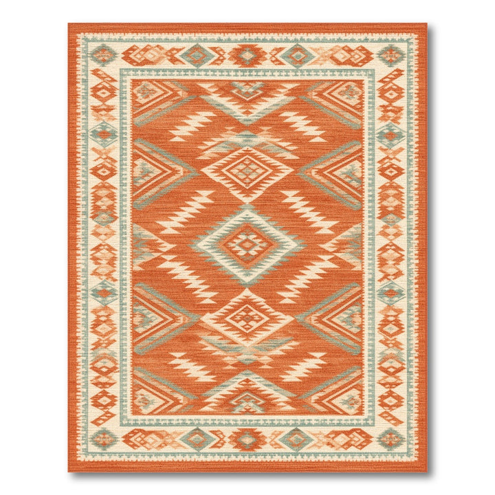 Orange Southwestern Geometric Area Rug