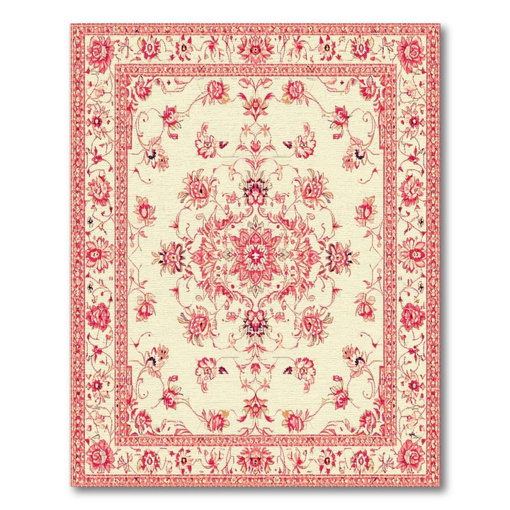 Red Floral Vintage Area Rug