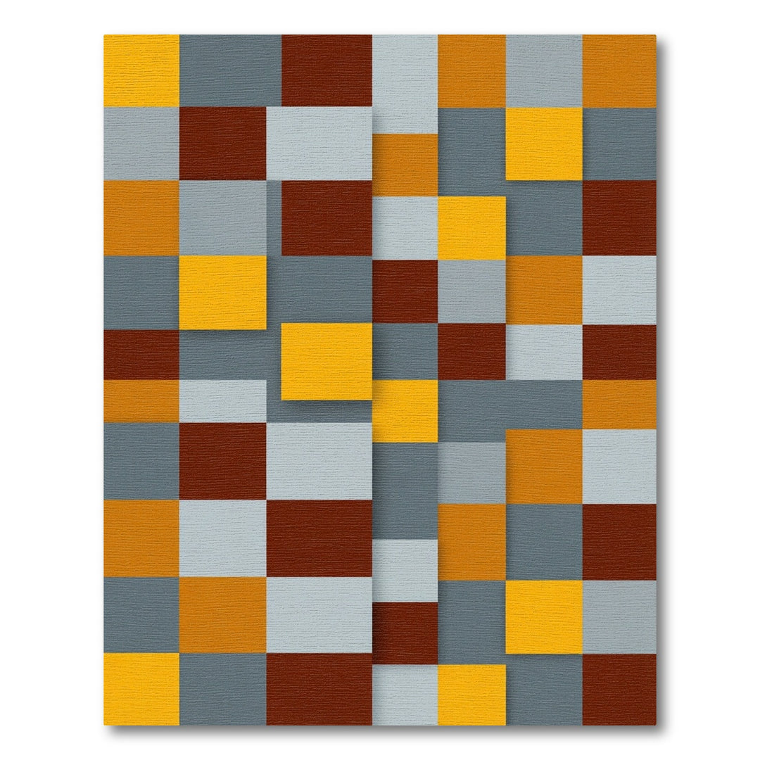 Retro Geometric Color Block Rug