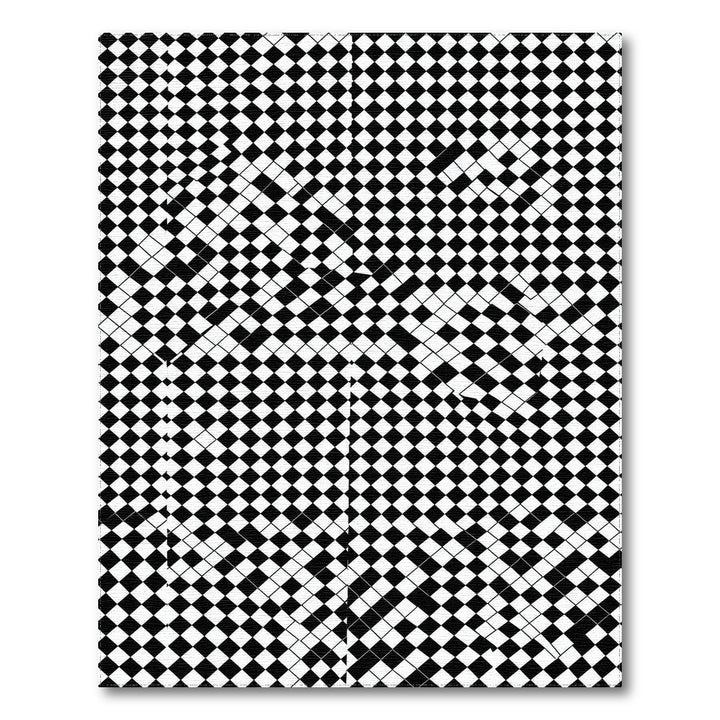 Black and White Black White Geometric Checkerboard Area Rug