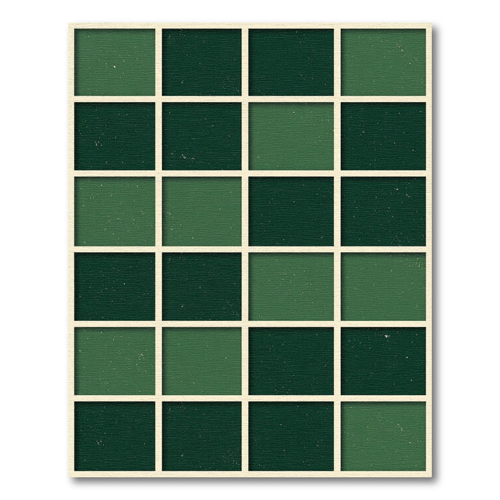 Deep Green Checkerboard Textured Rug