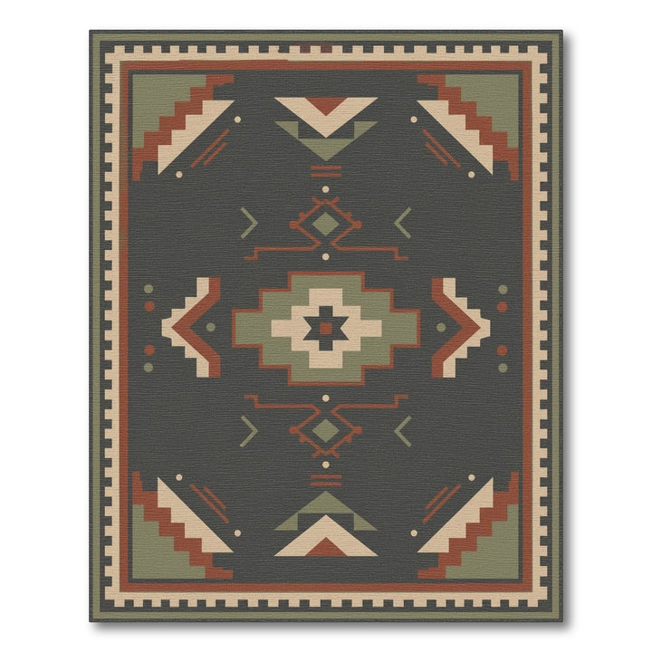 Geometric Brown and Tan Southwestern Geometric Area Rug