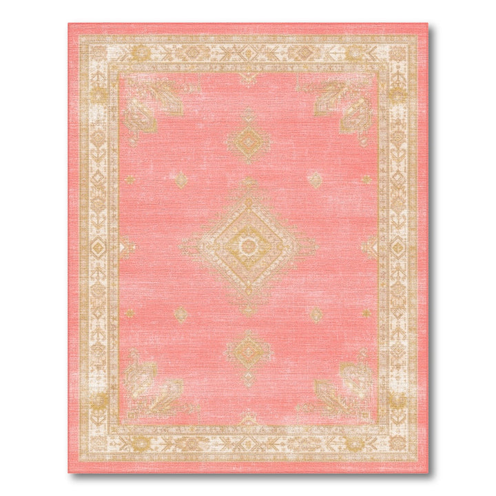 Pink Distressed Vintage Area Rug