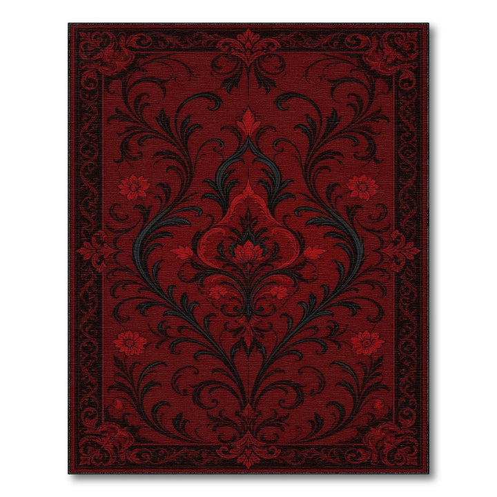 Deep Red Persian Medallion Red Area Rug