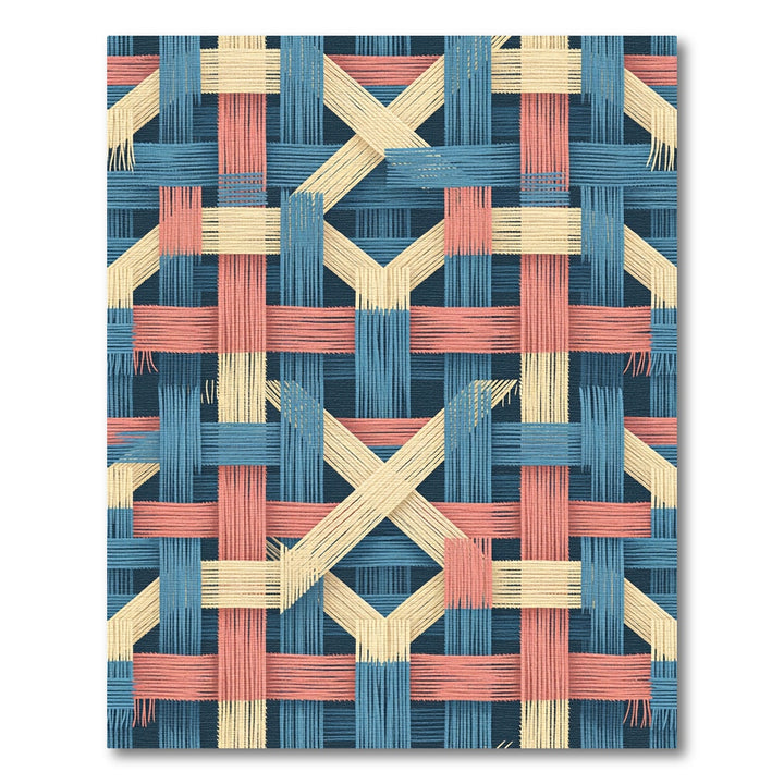 Woven Basketweave Textured Stripes Rug