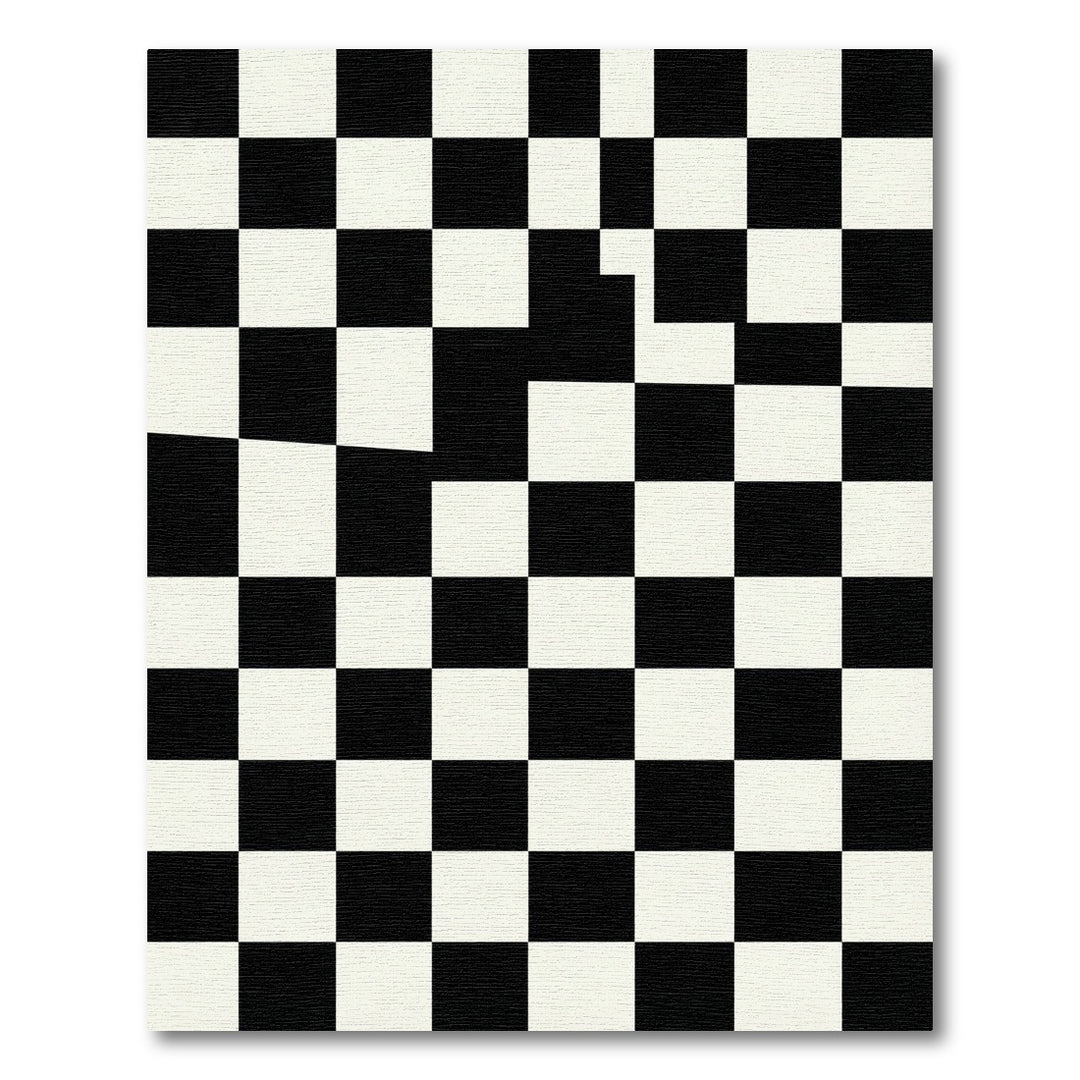 Classic Black White Checkerboard Rug