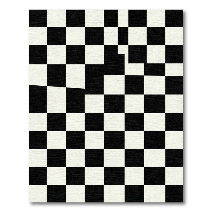 Classic Black White Checkerboard Rug