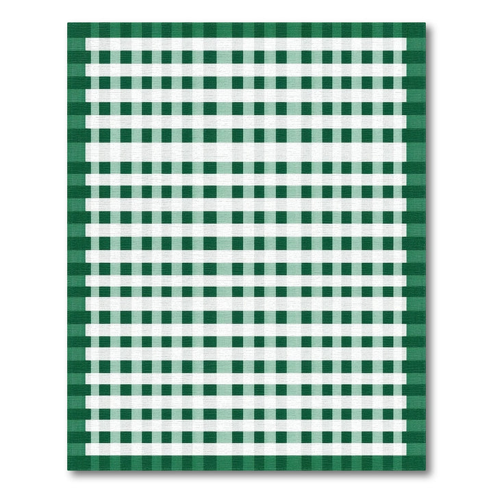 Geometric Modern Gingham Green Gingham Checkered Area Rug