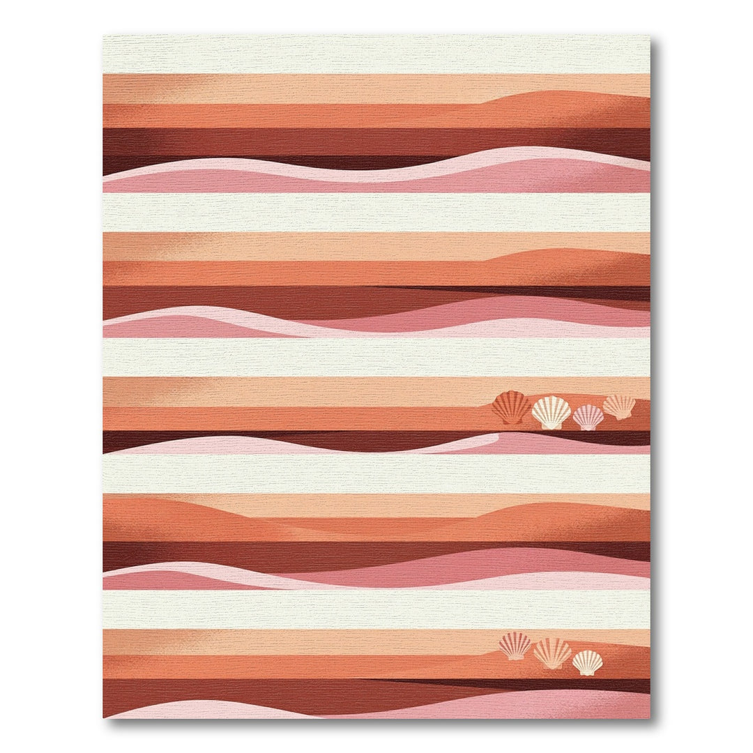 Terracotta Sand Dune Seashell Waves Rug