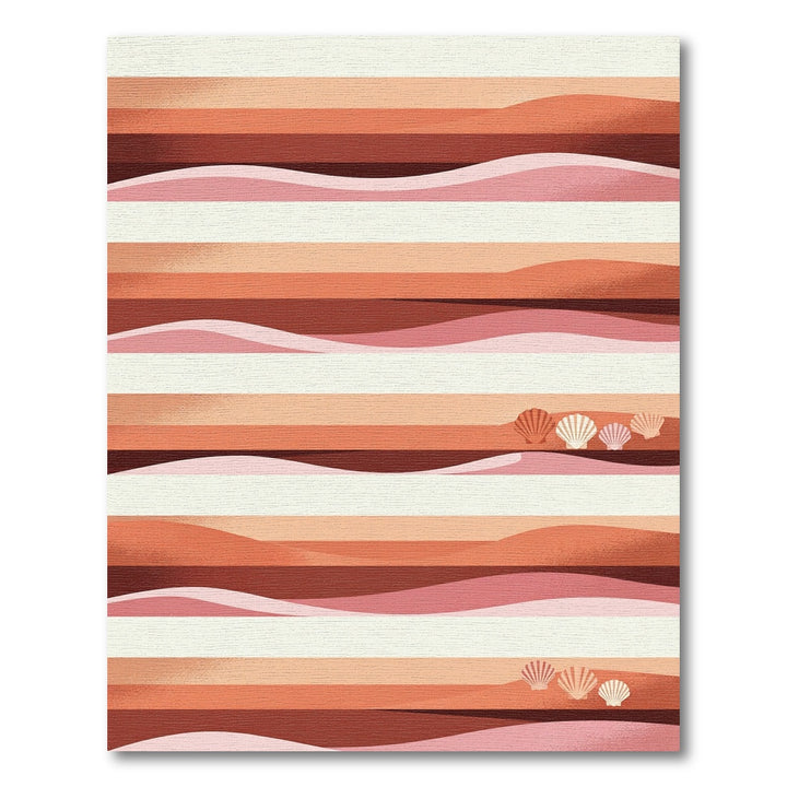 Terracotta Sand Dune Seashell Waves Rug
