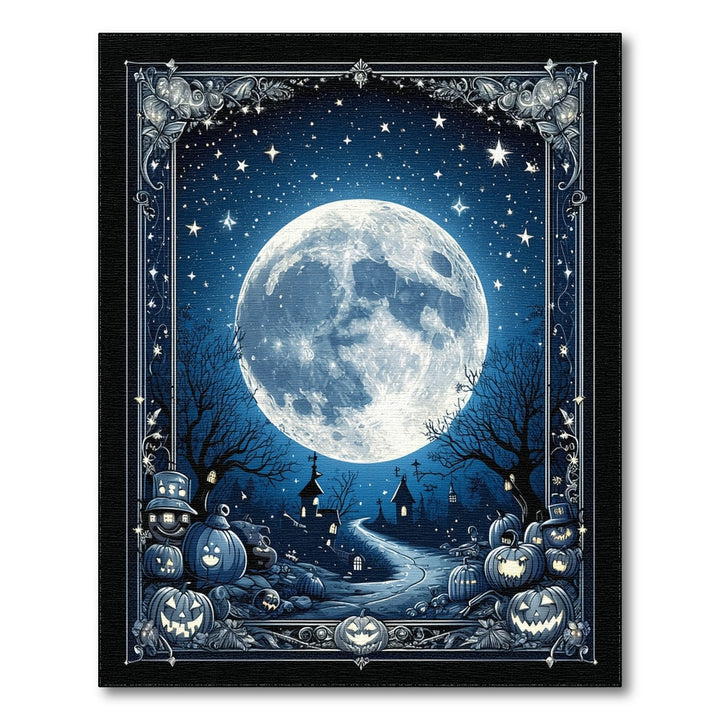 Moonlit Pumpkin Halloween Area Rug