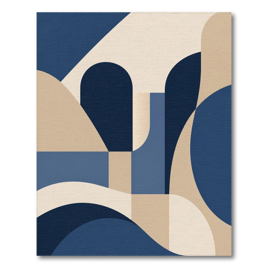 Navy Blue Geometric Area Rug
