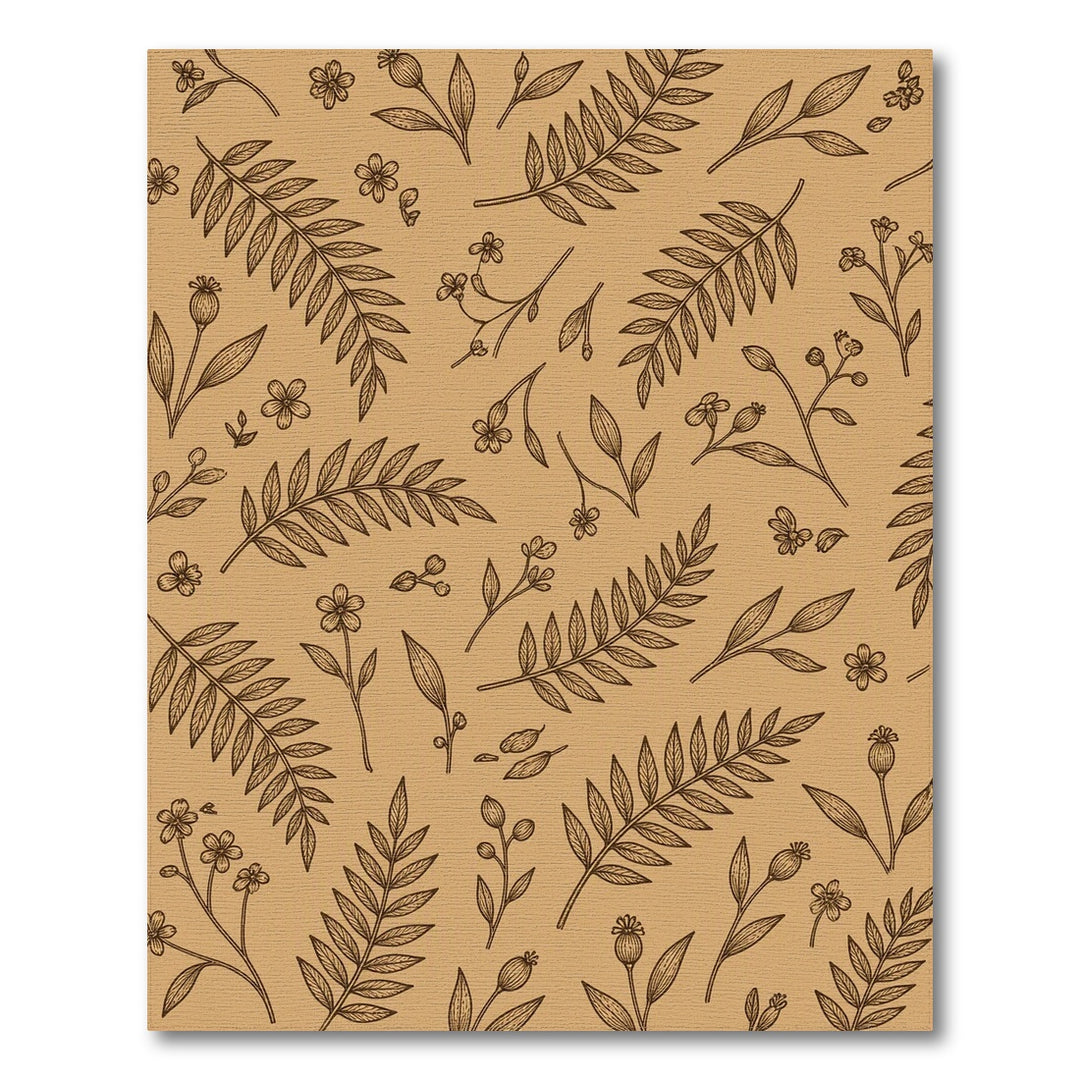 Brown Botanical Floral Area Rug