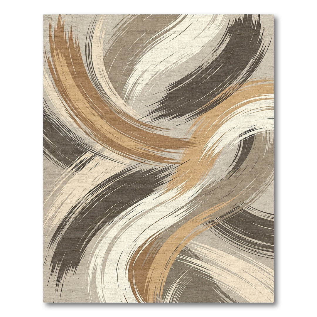 Earthy Swirl Brushstroke Abstract Rug