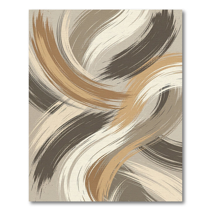 Earthy Swirl Brushstroke Abstract Rug