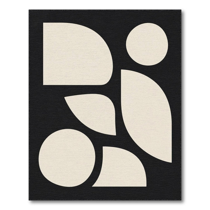Black White Geometric Abstract Area Rug