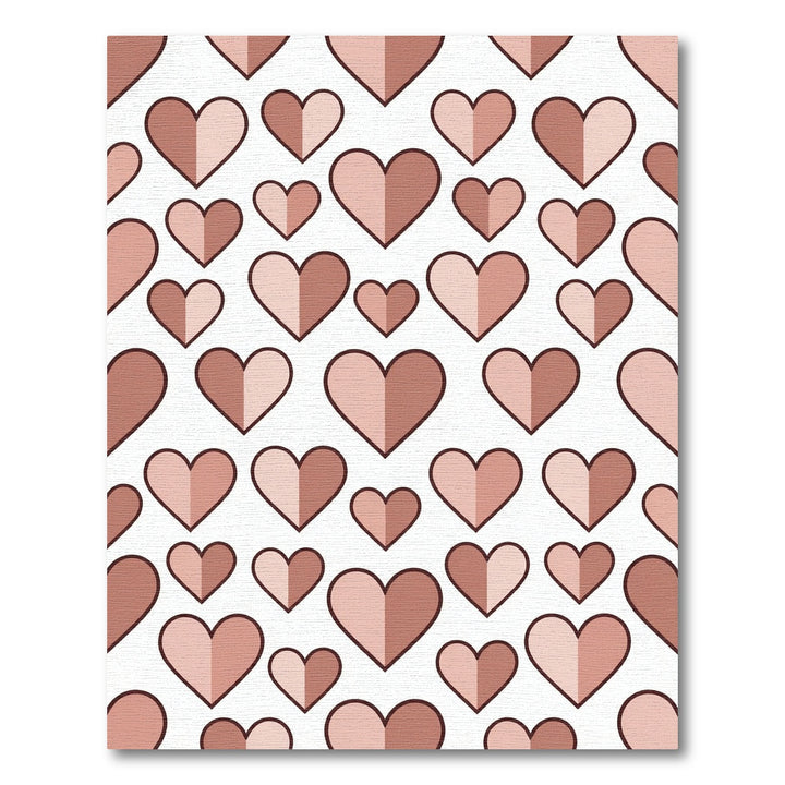 Sophisticated Pink Heart Contemporary Weave Rug