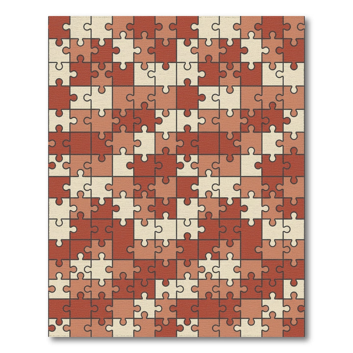 Terracotta Puzzle Piece Collage Rug