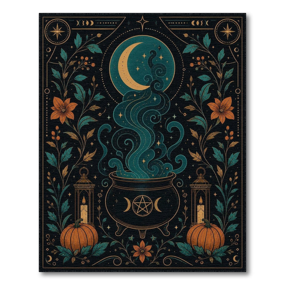 Mystic Cauldron Moon Washable Area Rug