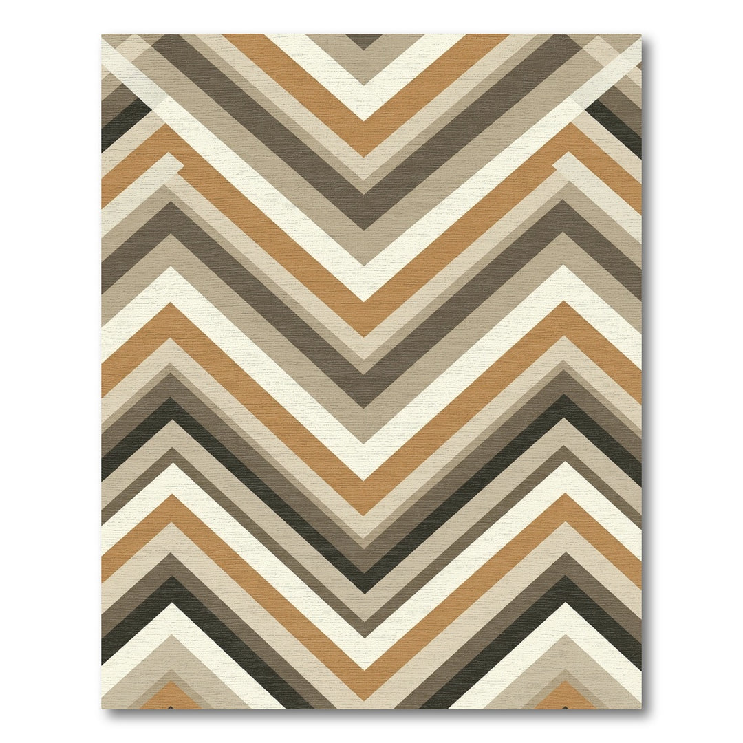 Chevron Stripes Zigzag Brown Beige Area Rug