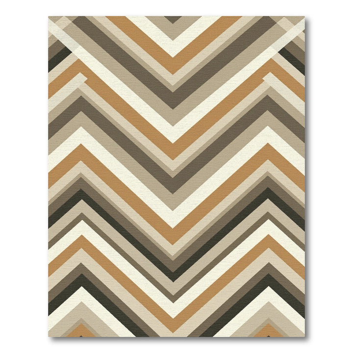Chevron Stripes Zigzag Brown Beige Area Rug