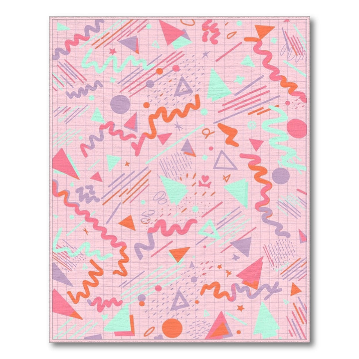 Pink Geometric Kids Area Rug
