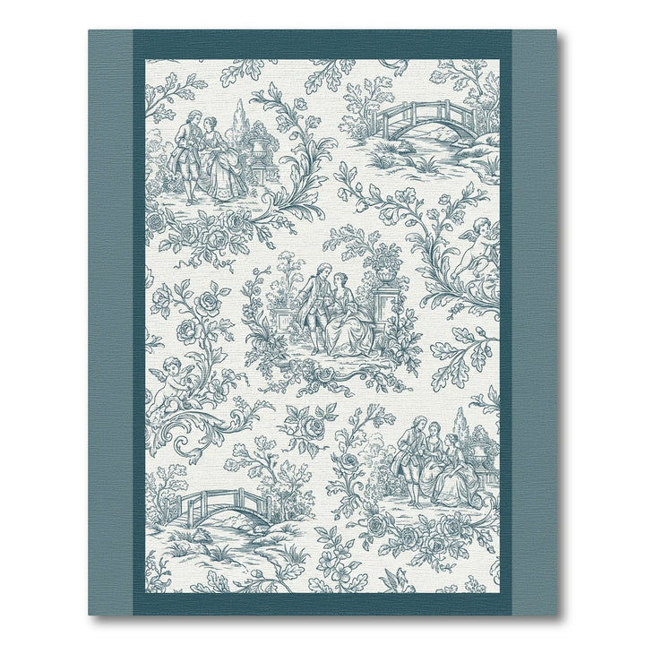 Blue Classic Romance Garden Scene Rug