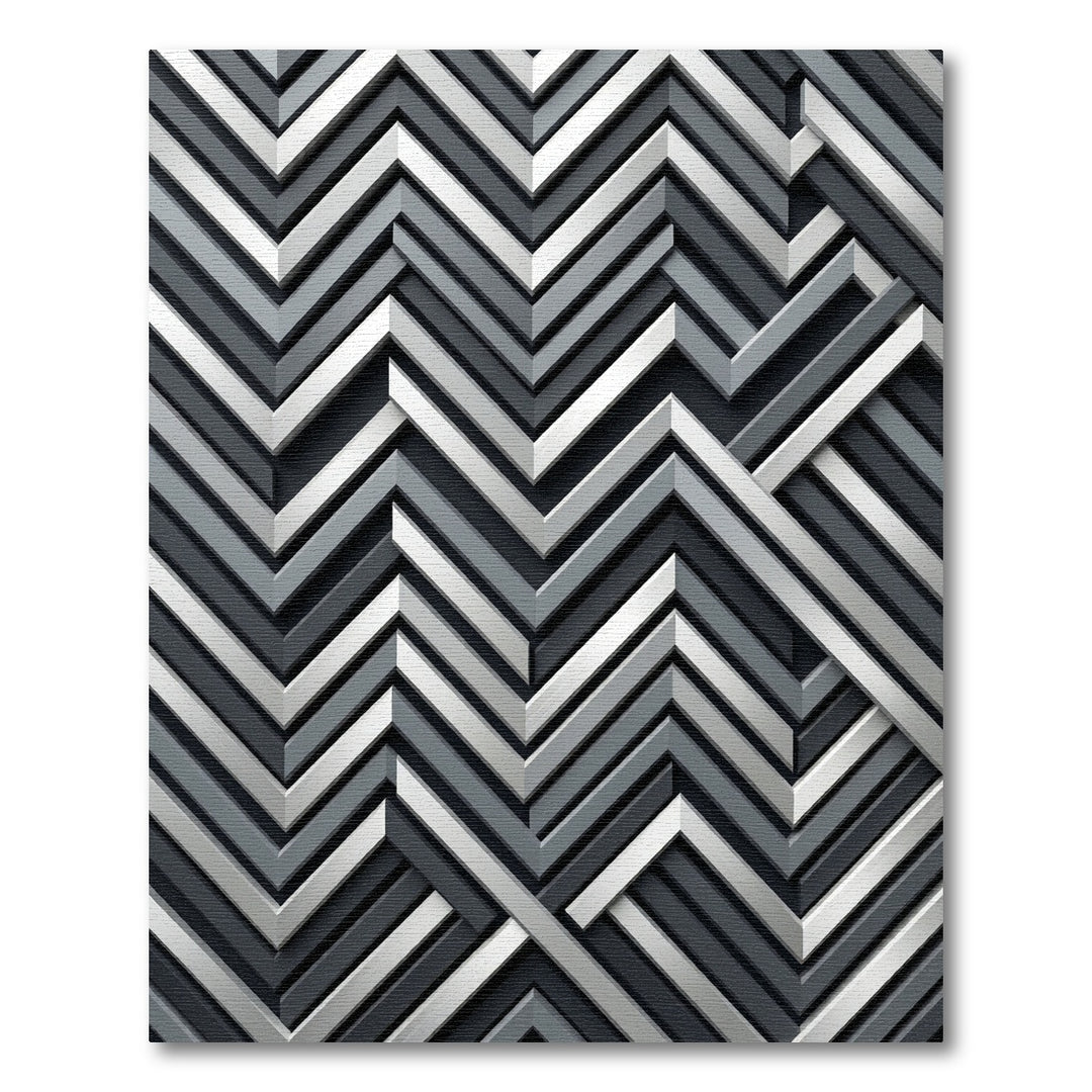 Chevron Ash Geometric Modern Rug