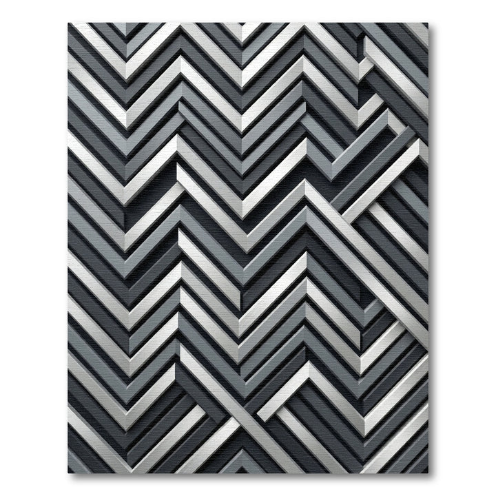 Chevron Ash Geometric Modern Rug