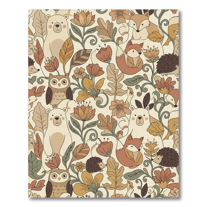 Whimsical Forest Woodland Friends Rug