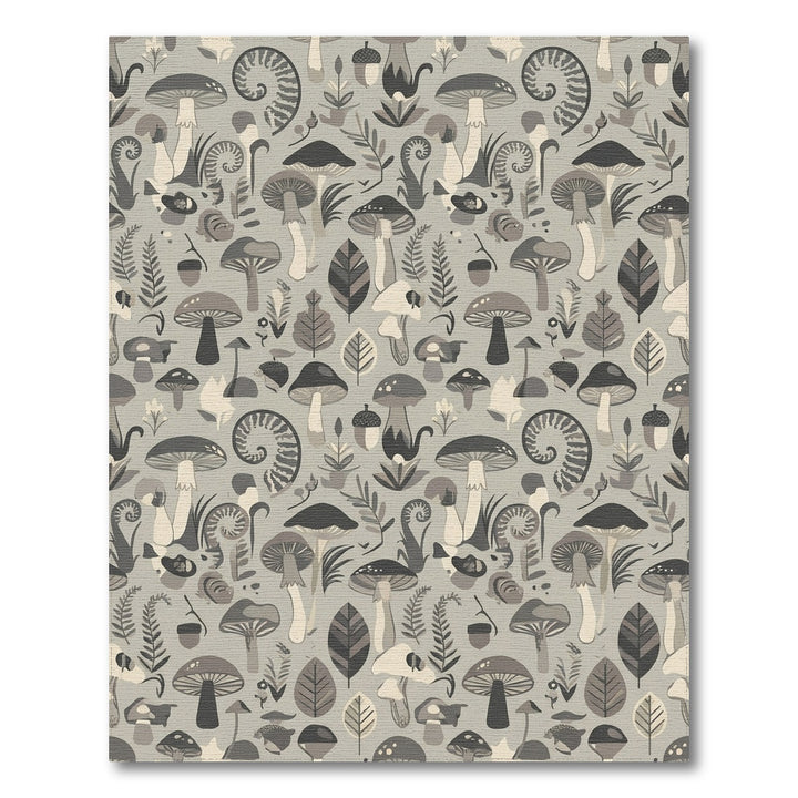 Mushroom Forest Fern Acorn Medley Rug