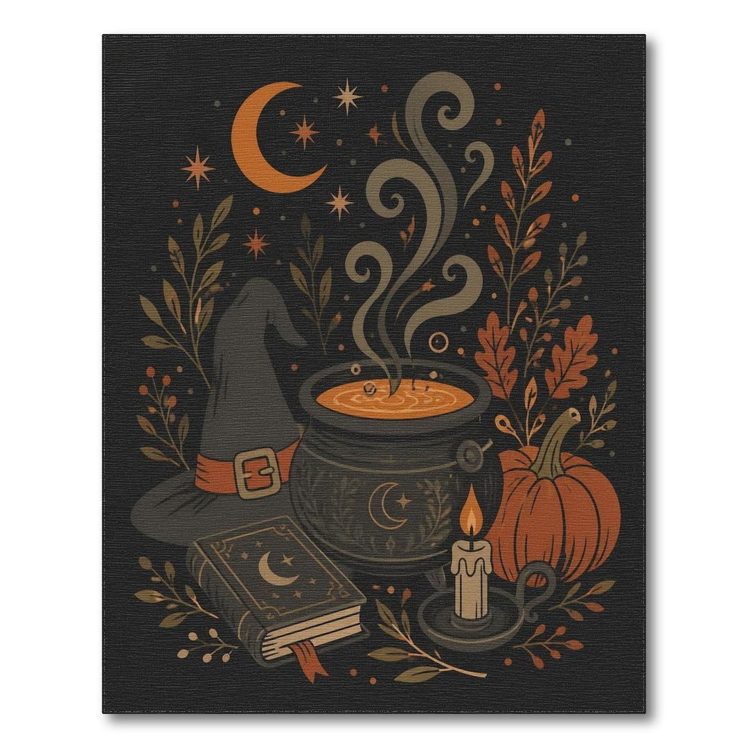 Witch Cauldron Pumpkin Area Rug