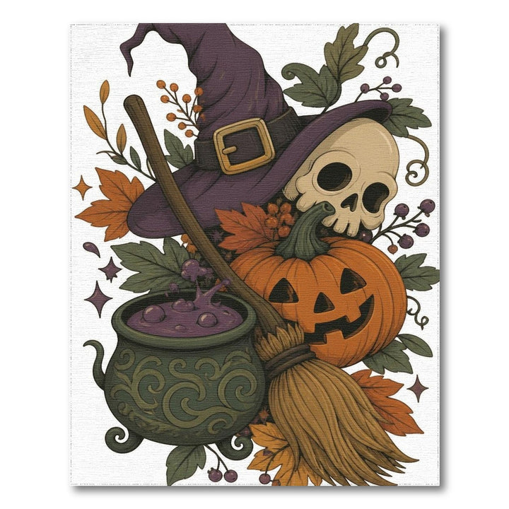 Halloween Witch Cauldron Area Rug