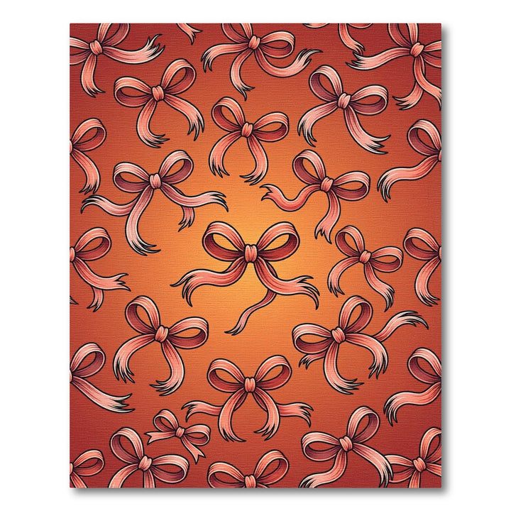 Coral Bow Pattern Gradient Rug