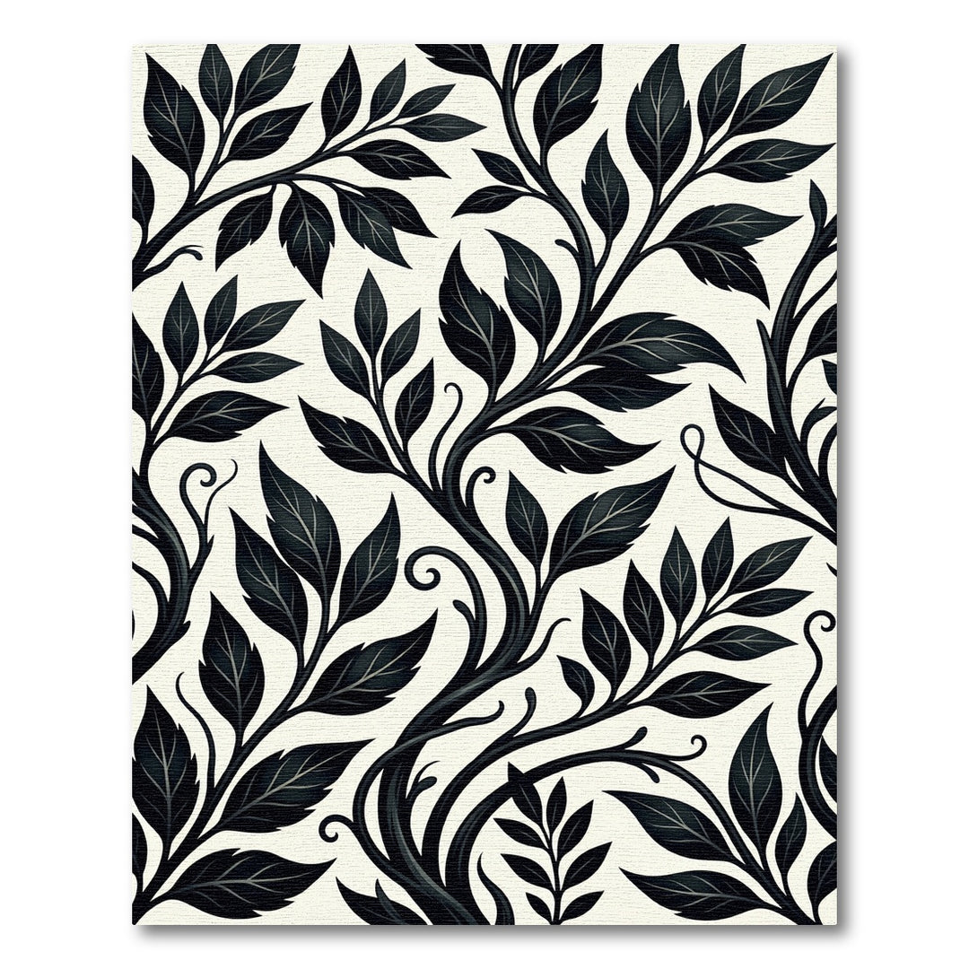 Dramatic Dark Foliage Botanical Rug