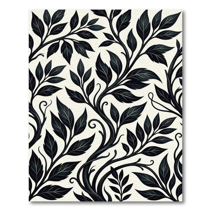 Dramatic Dark Foliage Botanical Rug