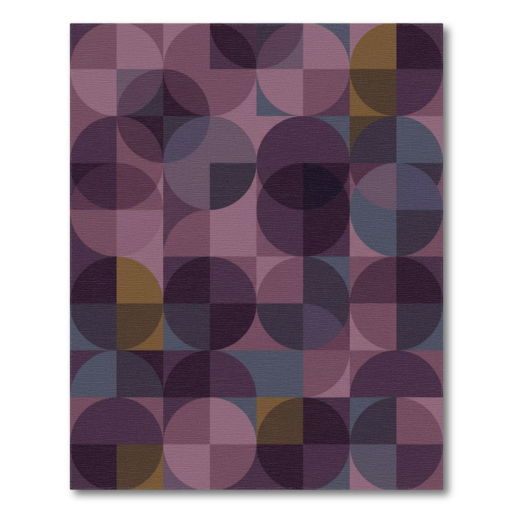 Deep Plum Geometric Quarter Circle Rug
