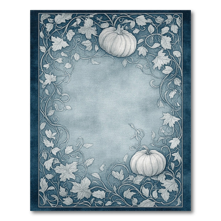 Blue Pumpkin Vine Vintage Area Rug