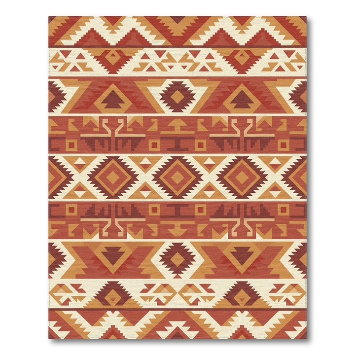 Terracotta Geometric Tribal Stripes Rug