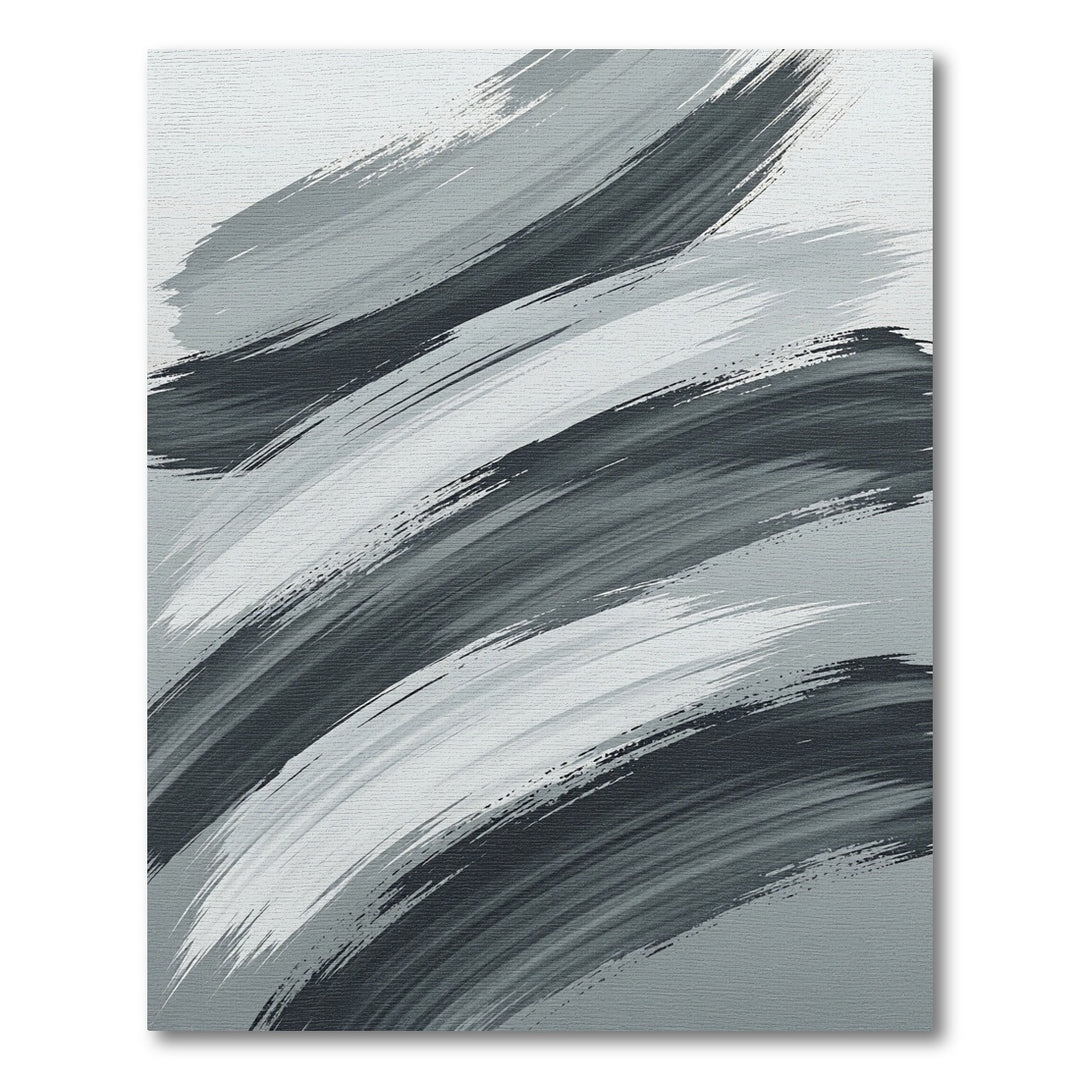 Abstract Gray Brushstroke Rug