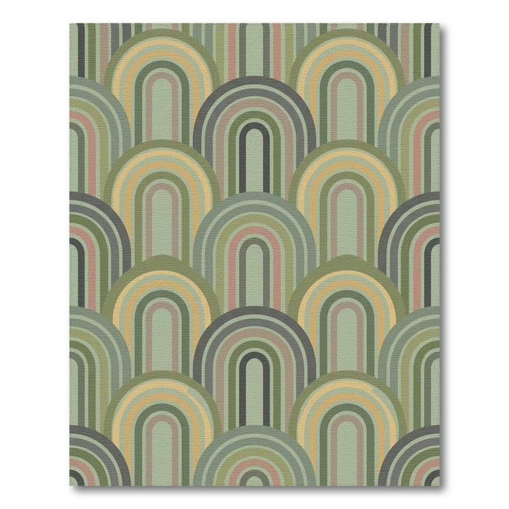 Retro Arched Rainbow Earth Tones Rug
