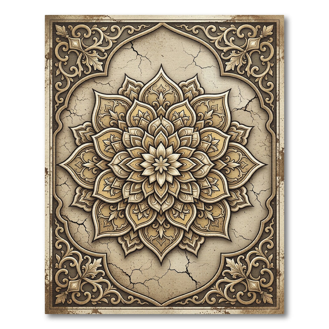 Golden Mandala Arched Medallion Rug