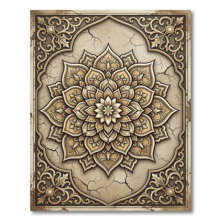Golden Mandala Arched Medallion Rug