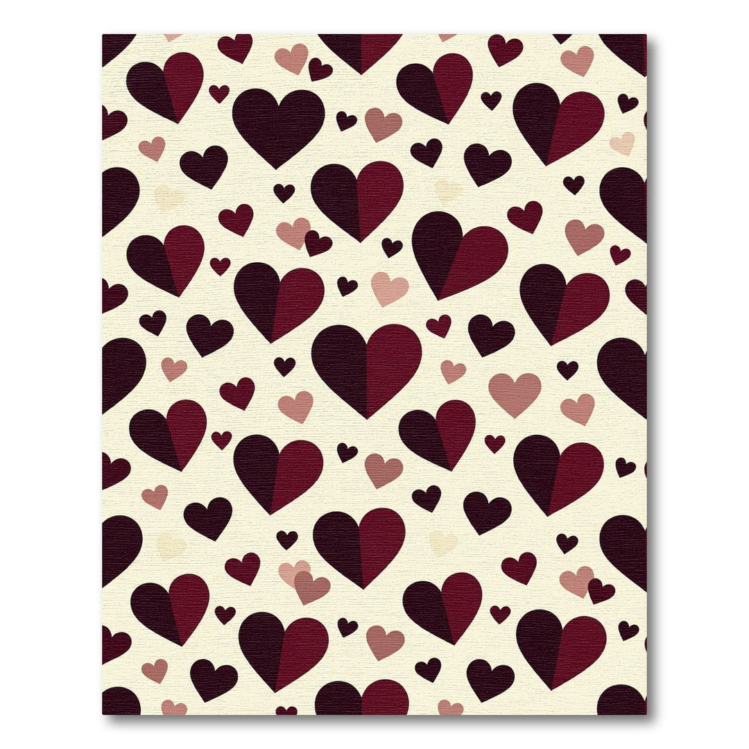 Burgundy Hearts Seamless Backdrop Romance Rug