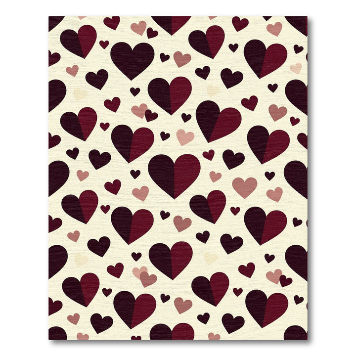 Burgundy Hearts Seamless Backdrop Romance Rug