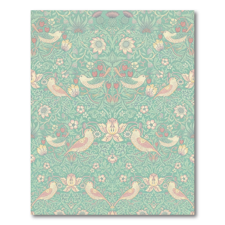 Pastel Birds Strawberry Garden Rug