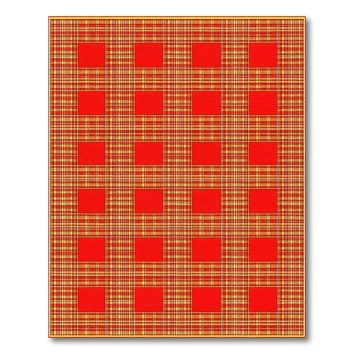 Red Plaid Checkered Area Rug