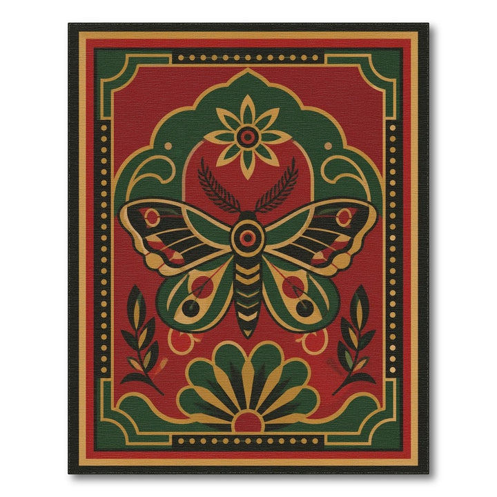 Heritage Moth Red Area Rug